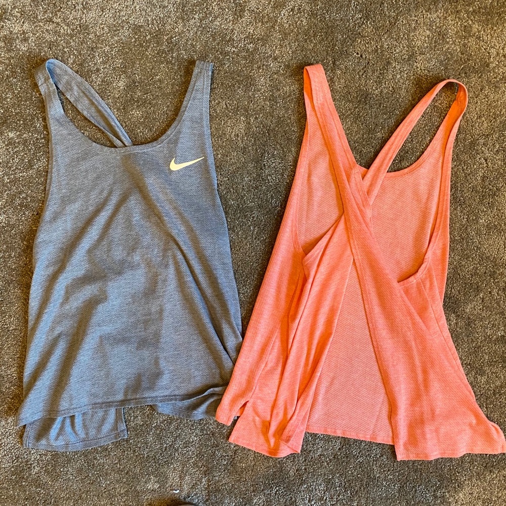 Nike criss cross open back tanks